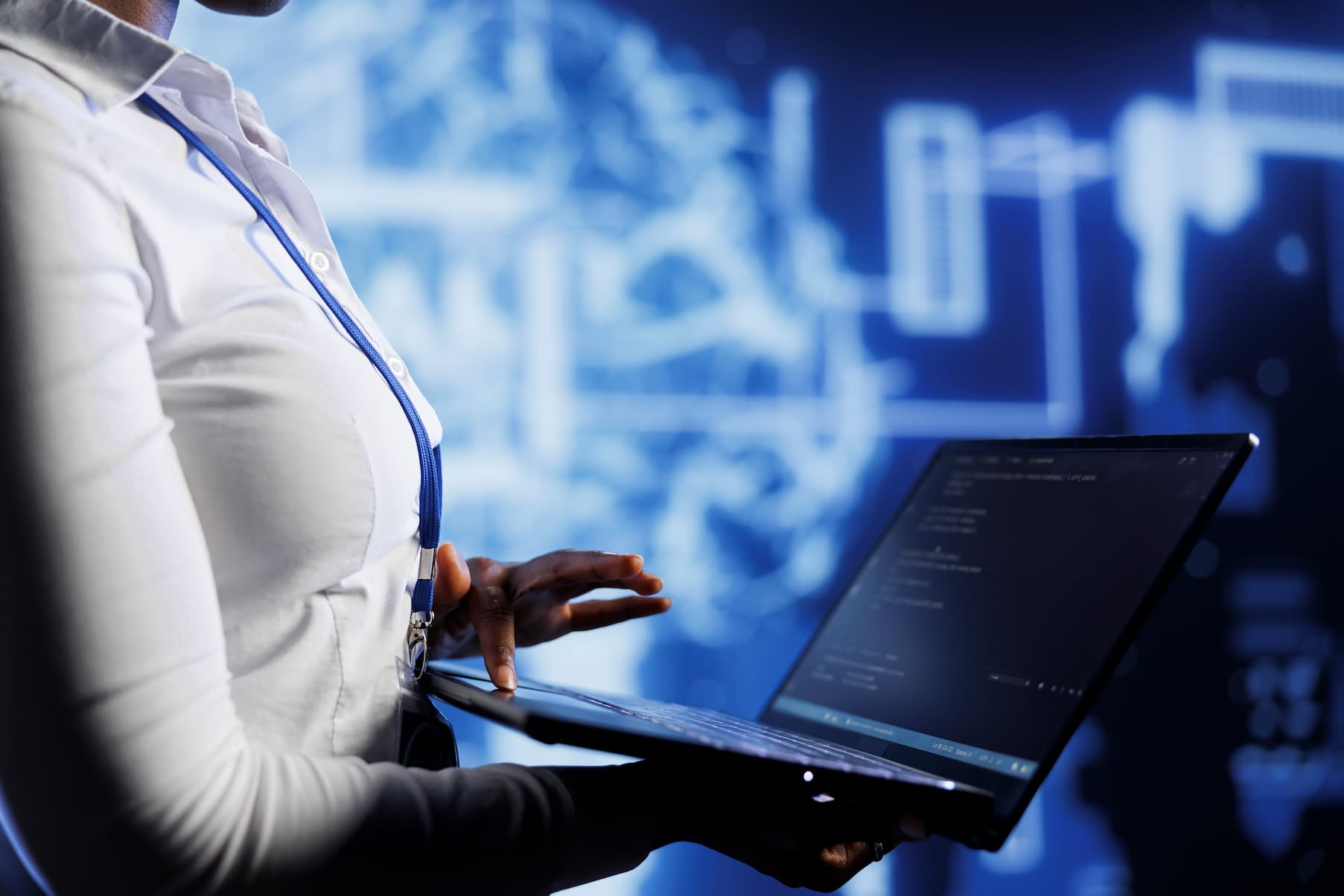 admin-uses-laptop-develop-technologically-advanced-artificial-intelligence-neural-networks-nodes-modeled-after-human-brain-worker-setting-up-ai-machine-learning-pattern-recognition